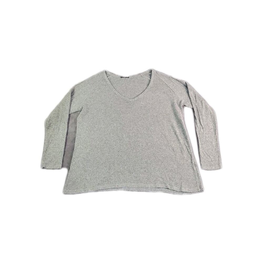 Brandy Melville Women's Sweater Gray V-Neck Wool Viscose Made Italy One Size C34